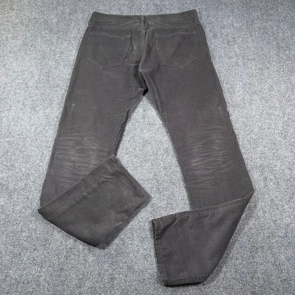 Banana Republic Pima Cotton Corduroy Pants Mens 33x34 Straight Leg Grey Preppy